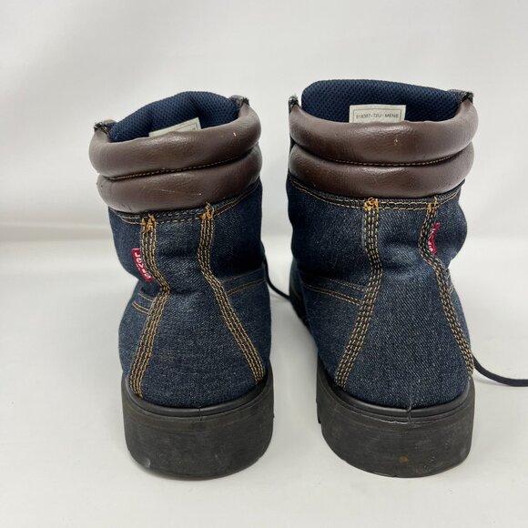 Levi Strauss Denim/Leather/Suede Lace Boots Shoes Men's Size 13 Blue/Black/Brown - Picture 9 of 15